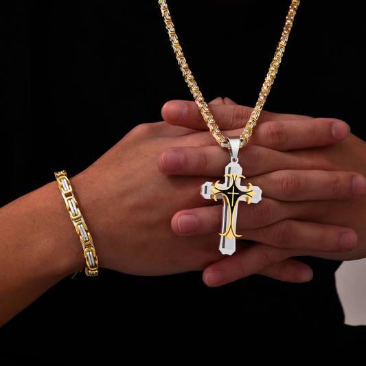 Collar Cruz Latina de la Trinidad Cristiana - Multicapa